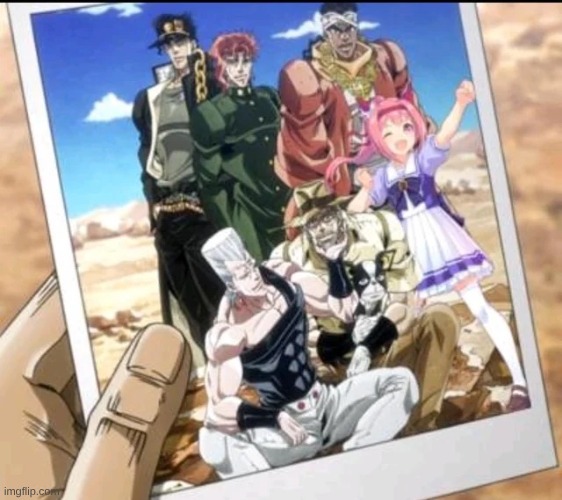 something bizarre about this photo, cant seem to figure out what could it be | image tagged in jojo's bizarre adventure | made w/ Imgflip meme maker