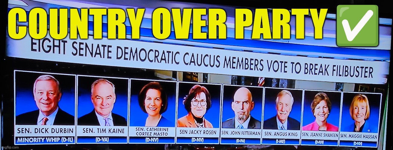 Country over Party | COUNTRY OVER PARTY ✅️ | image tagged in democrat shutdown,filibuster,airline traffic,democrat airport chaos | made w/ Imgflip meme maker