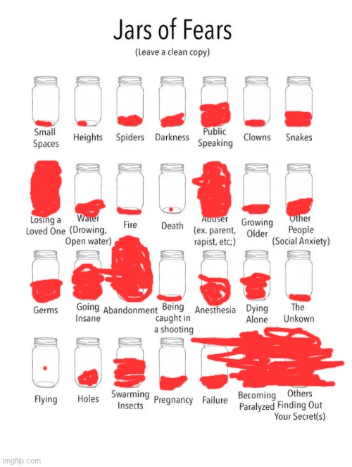 Jar of fears clear version | image tagged in jar of fears clear version | made w/ Imgflip meme maker