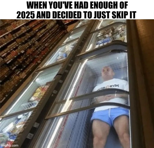 When You Had Enough Of 2025 | WHEN YOU'VE HAD ENOUGH OF 2025 AND DECIDED TO JUST SKIP IT | image tagged in chrisjoines1 | made w/ Imgflip meme maker