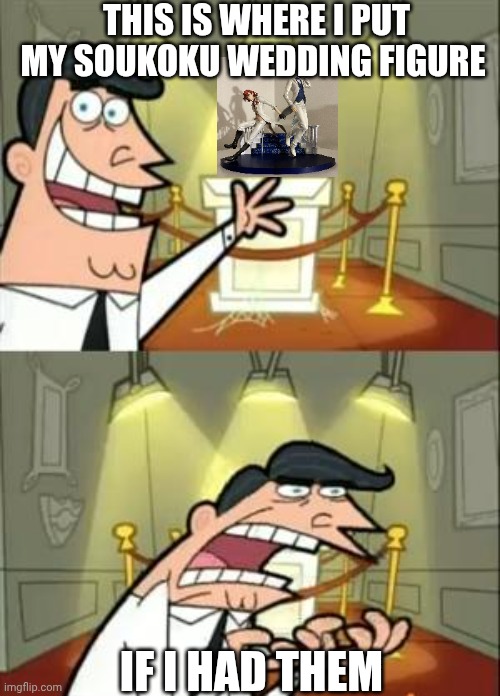 This Is Where I'd Put My Trophy If I Had One | THIS IS WHERE I PUT MY SOUKOKU WEDDING FIGURE; IF I HAD THEM | image tagged in memes,this is where i'd put my trophy if i had one | made w/ Imgflip meme maker