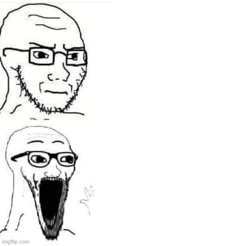 Soyjack not impressed. Soyjack impressed | image tagged in soyjack not impressed soyjack impressed | made w/ Imgflip meme maker