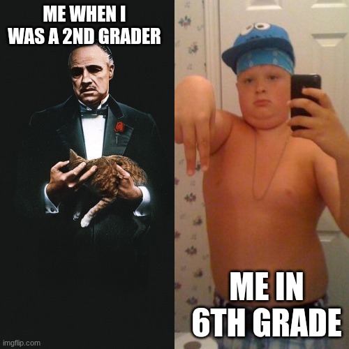 gangsters | ME WHEN I WAS A 2ND GRADER; ME IN 6TH GRADE | image tagged in gangster expectation vs reality | made w/ Imgflip meme maker