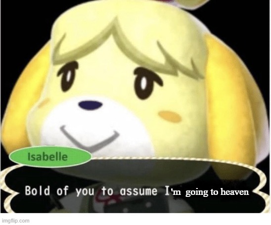 Bold of You to Assume | 'm  going to heaven | image tagged in bold of you to assume | made w/ Imgflip meme maker