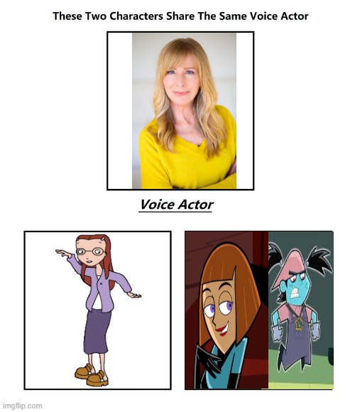 Kath Soucie | image tagged in same voice actor,kath soucie,the weekenders,danny phantom,disney,nickelodeon | made w/ Imgflip meme maker
