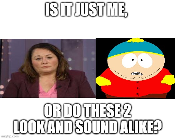 Make your own meme | IS IT JUST ME, OR DO THESE 2 LOOK AND SOUND ALIKE? | image tagged in make your own meme | made w/ Imgflip meme maker