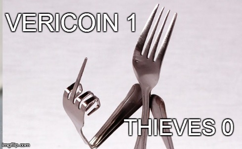 VERICOIN 1                          THIEVES 0 | made w/ Imgflip meme maker