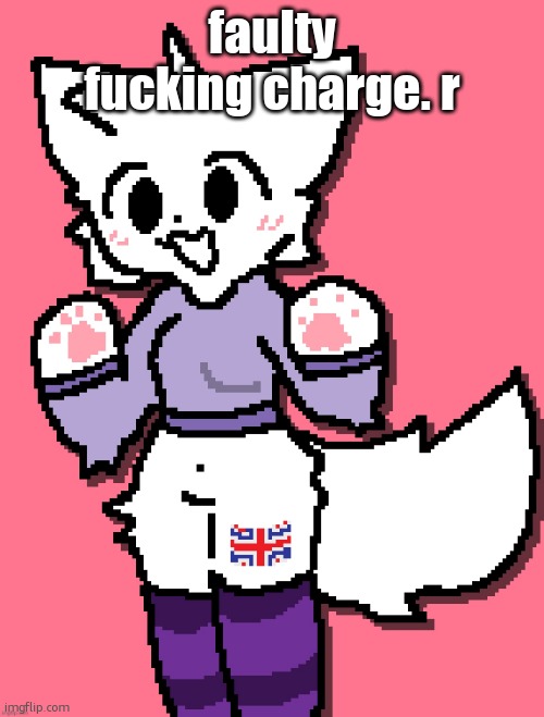 british girlkisser | faulty fucking charge. r | image tagged in british girlkisser | made w/ Imgflip meme maker