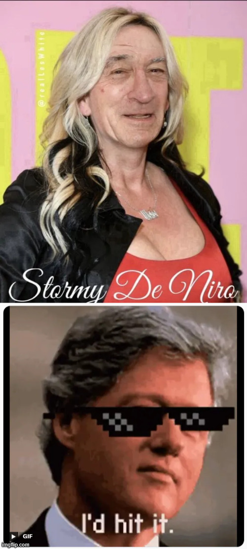 Stormy De Niro | image tagged in stormy de niro,bill clinton likes | made w/ Imgflip meme maker
