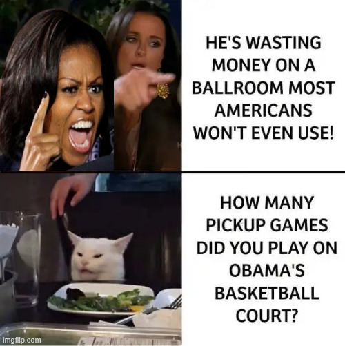 Moochelle complains about WH renovation | image tagged in big mike,not happy | made w/ Imgflip meme maker