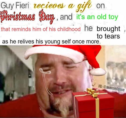 heart warming story. | it's an old toy; that reminds him of his childhood; brought to tears; as he relives his young self once more. | made w/ Imgflip meme maker