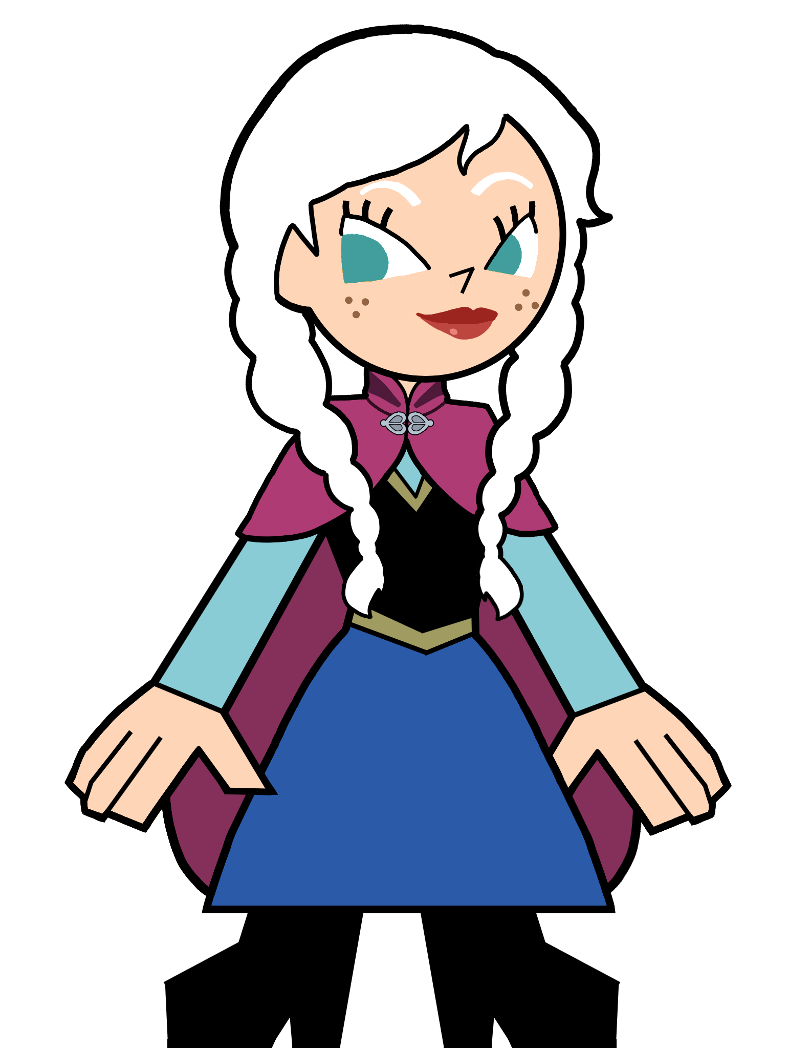 Princess Anna in Hero 108 Style (White Hair Ver.) Blank Meme Template