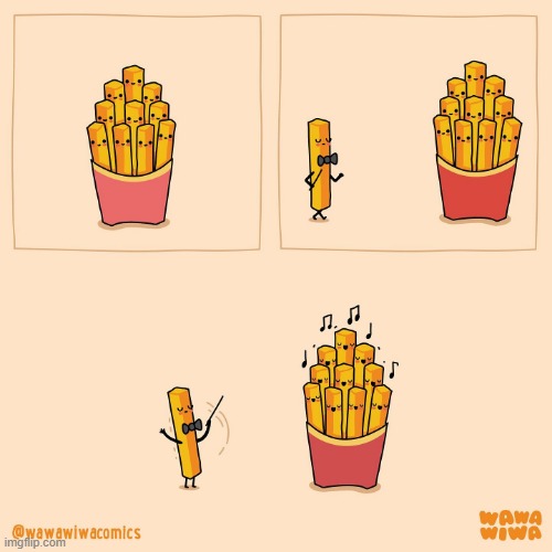 image tagged in fries,french fries,conductor,choir,sing,singing | made w/ Imgflip meme maker