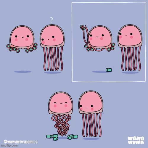 image tagged in jellyfish,hair,curlers,hair curlers,tentacles,curly | made w/ Imgflip meme maker