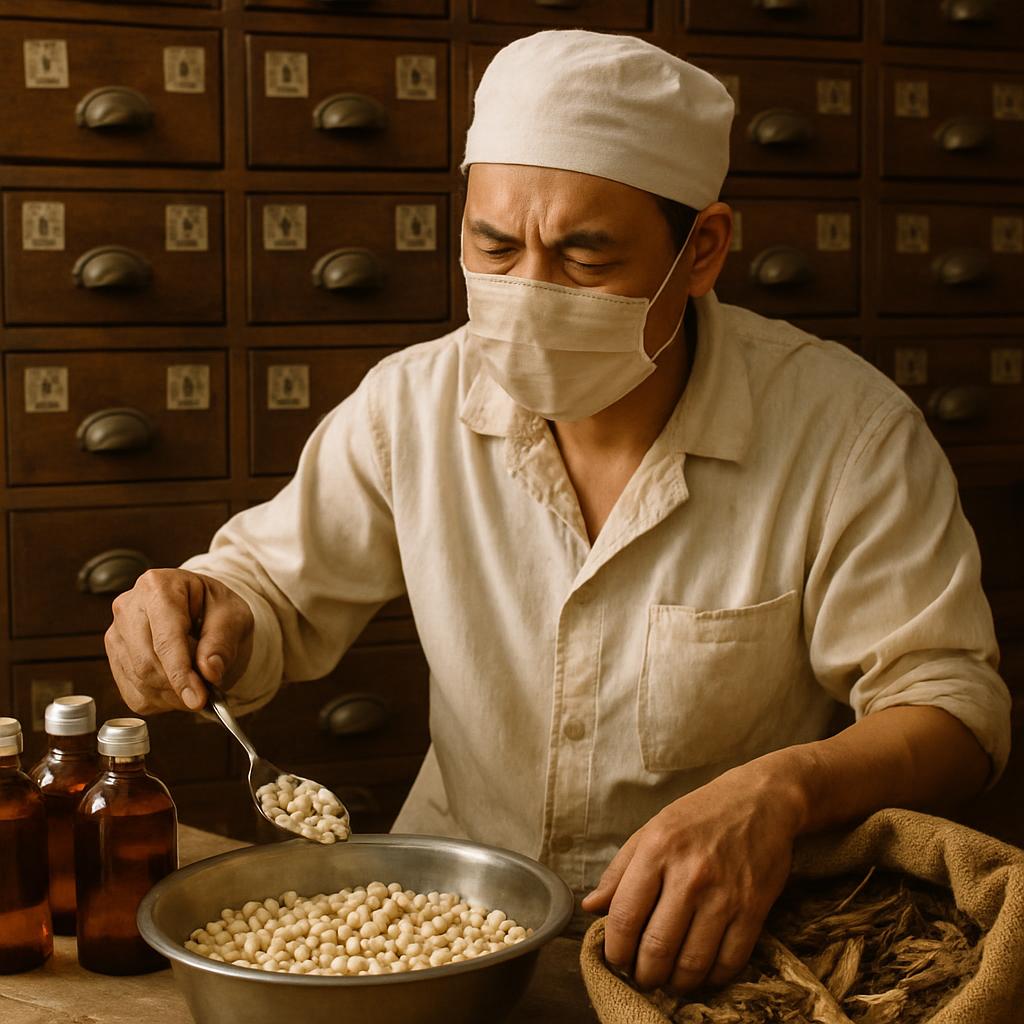 A Chinese worker worked 24/7 preparing medicines and doing manua Blank Meme Template