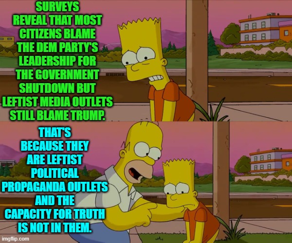 Yet still the media outlets lie. | SURVEYS REVEAL THAT MOST CITIZENS BLAME THE DEM PARTY'S LEADERSHIP FOR THE GOVERNMENT SHUTDOWN BUT LEFTIST MEDIA OUTLETS STILL BLAME TRUMP. THAT'S BECAUSE THEY ARE LEFTIST POLITICAL PROPAGANDA OUTLETS AND THE CAPACITY FOR TRUTH IS NOT IN THEM. | image tagged in worst day of my life | made w/ Imgflip meme maker