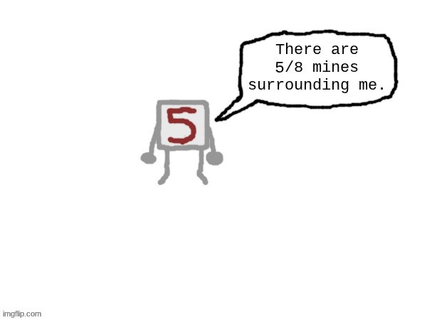 5 tile from minesweeper | 5 | made w/ Imgflip meme maker