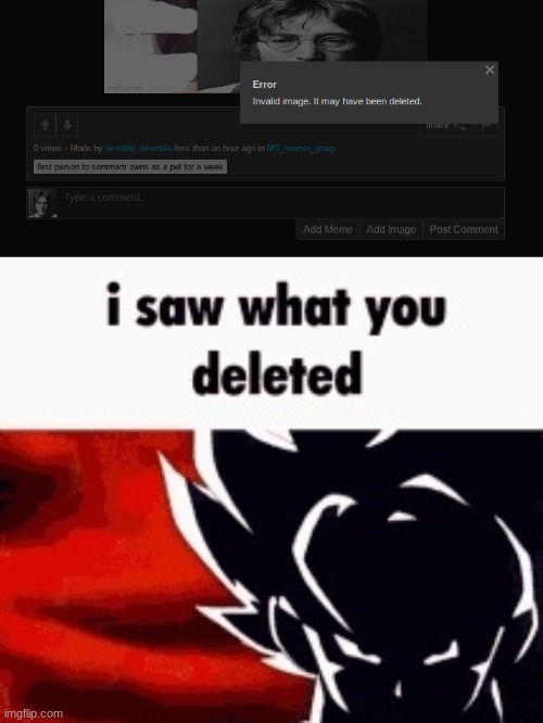 John lennon | image tagged in i saw what you deleted | made w/ Imgflip meme maker