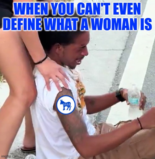 Crying Leftoid | WHEN YOU CAN'T EVEN DEFINE WHAT A WOMAN IS | image tagged in crying leftoid | made w/ Imgflip meme maker