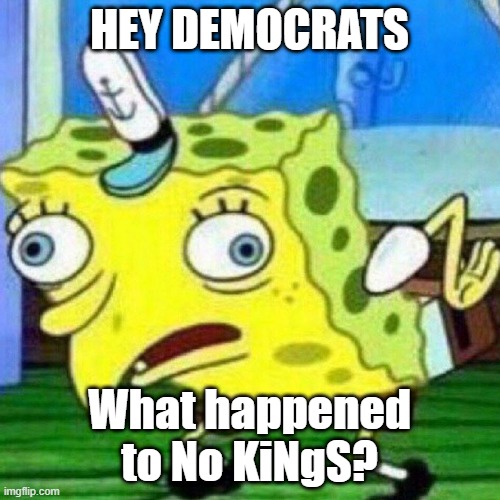 triggerpaul | HEY DEMOCRATS What happened to No KiNgS? | image tagged in triggerpaul | made w/ Imgflip meme maker