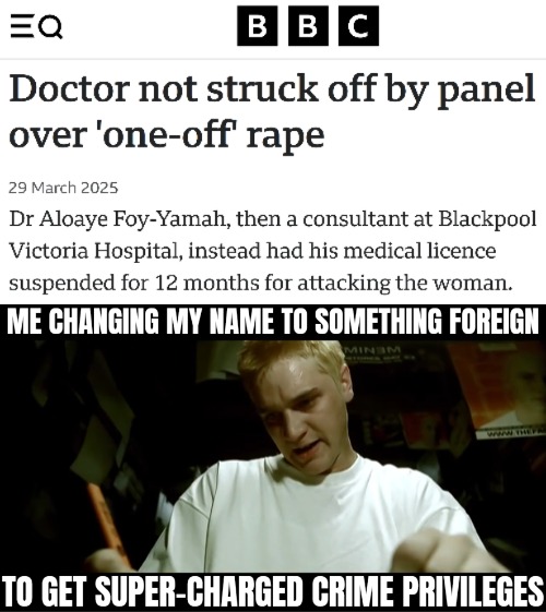 I'm not British, but all you need are a Liberal authorities, and the results become universal | image tagged in stan eminem,dark humor,crime,great britain,uk | made w/ Imgflip meme maker