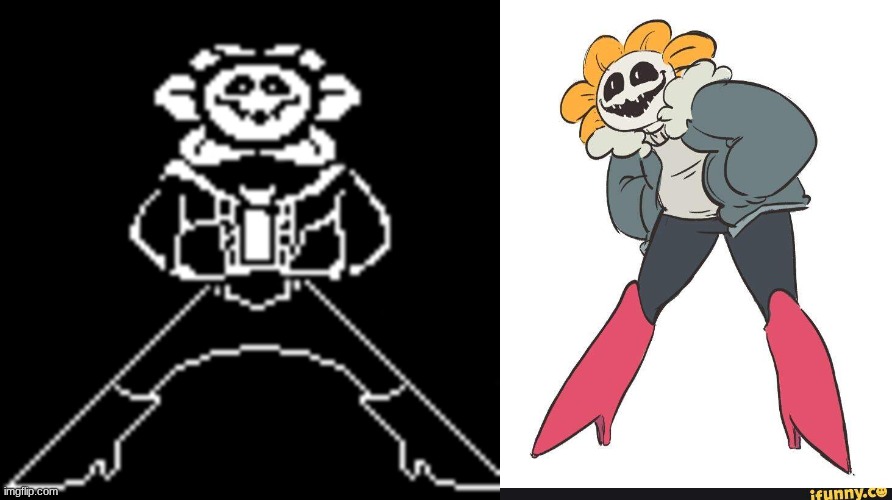 image tagged in mettaton sans flowey | made w/ Imgflip meme maker