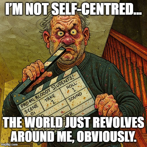 Middle Age Self-Centred Narcissist | image tagged in terry cooper,middle age,self-centred,narcissist,film,director | made w/ Imgflip meme maker