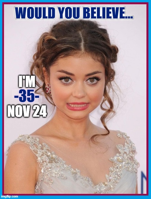 Sarah Hyland (DOB: November 24, 1990) | WOULD YOU BELIEVE... -35- | image tagged in vince vance,birthday,modern family,smile,sarah,television series | made w/ Imgflip meme maker
