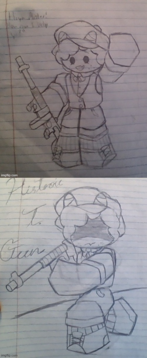 Phighting oc Timmy + art, my beloved child with large gun | made w/ Imgflip meme maker