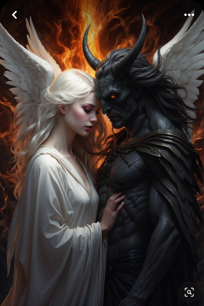 ANGEL & DEMON LOVE Blank Meme Template