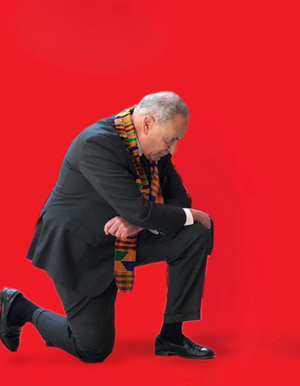 Chuck Schumer bends the knee Blank Meme Template