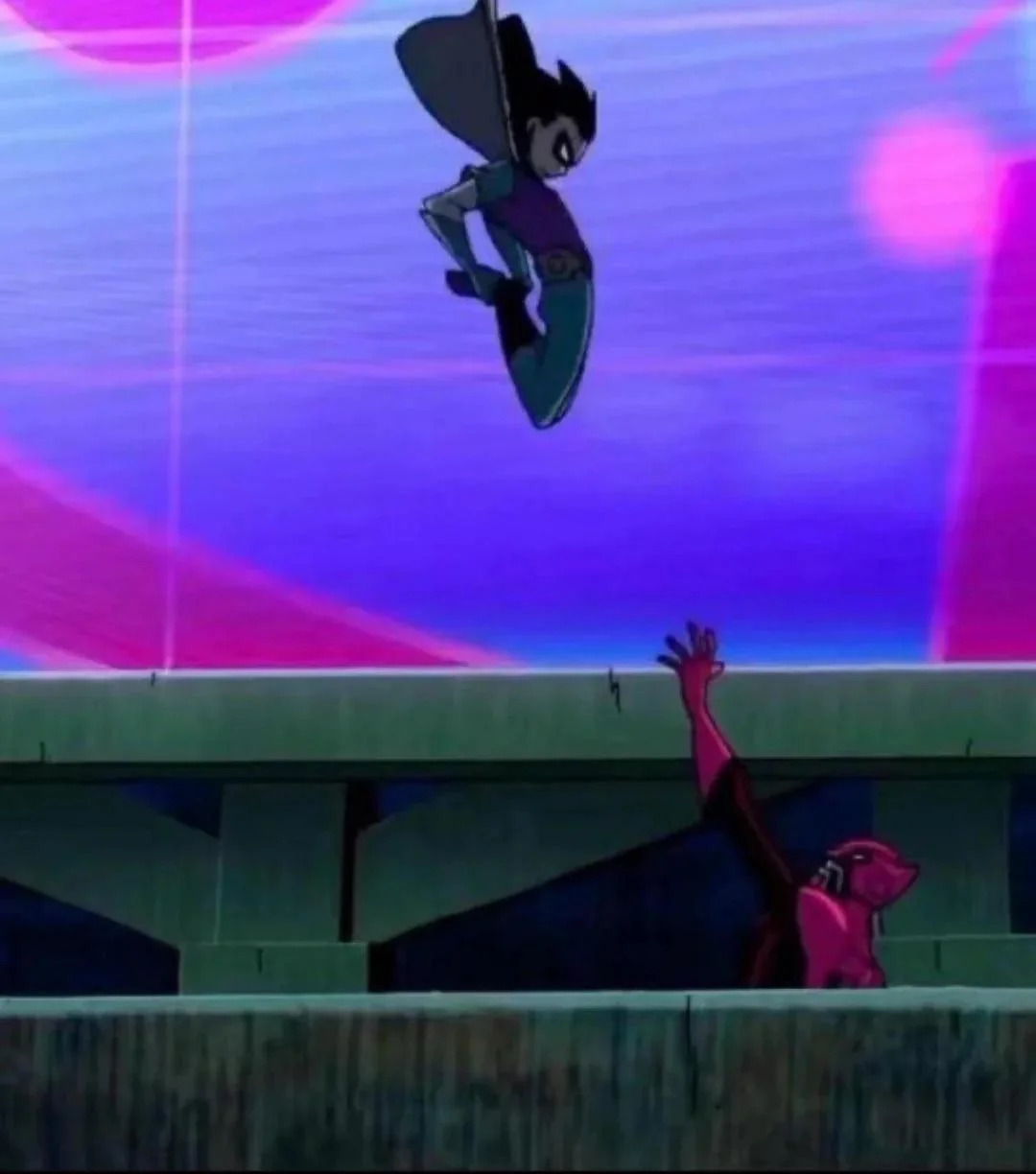 Robin knee dropping slade Blank Meme Template