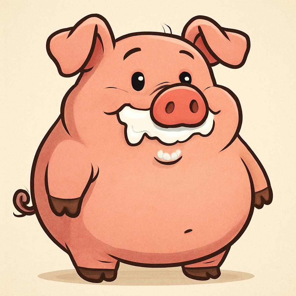 fat pig with a milk mustache Blank Meme Template