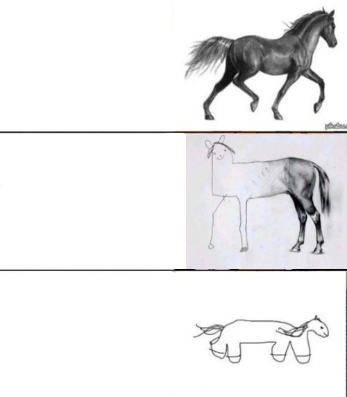 High Quality Horses drawing Blank Meme Template