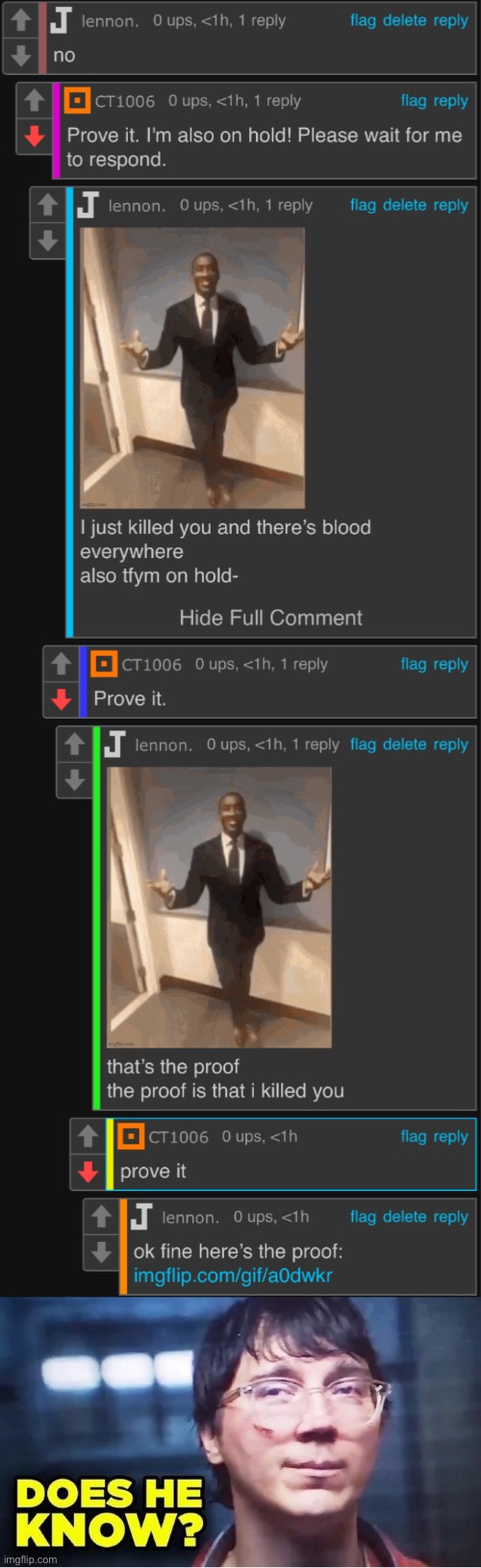 image tagged in does he know | made w/ Imgflip meme maker