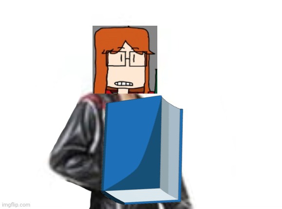 CC holding a BIG BOOK | image tagged in cc,cc dyne,comics,cribmart | made w/ Imgflip meme maker