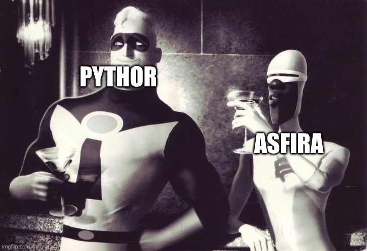 PYTHOR ASFIRA | image tagged in mr incredible and frozone | made w/ Imgflip meme maker