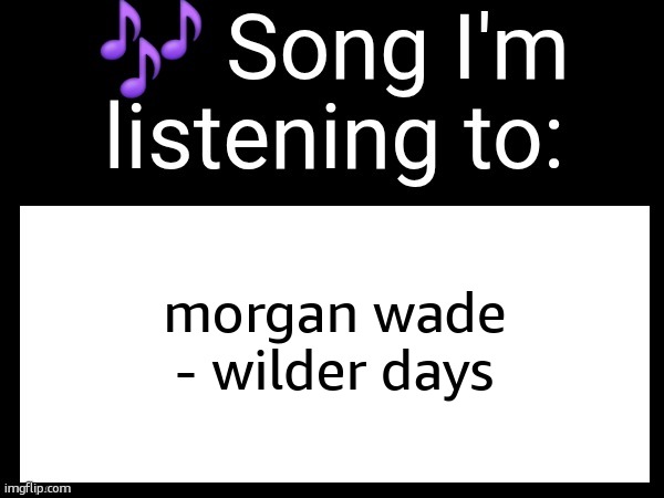 Use this if you wanna post the song you are currently listening | morgan wade - wilder days | image tagged in use this if you wanna post the song you are currently listening | made w/ Imgflip meme maker