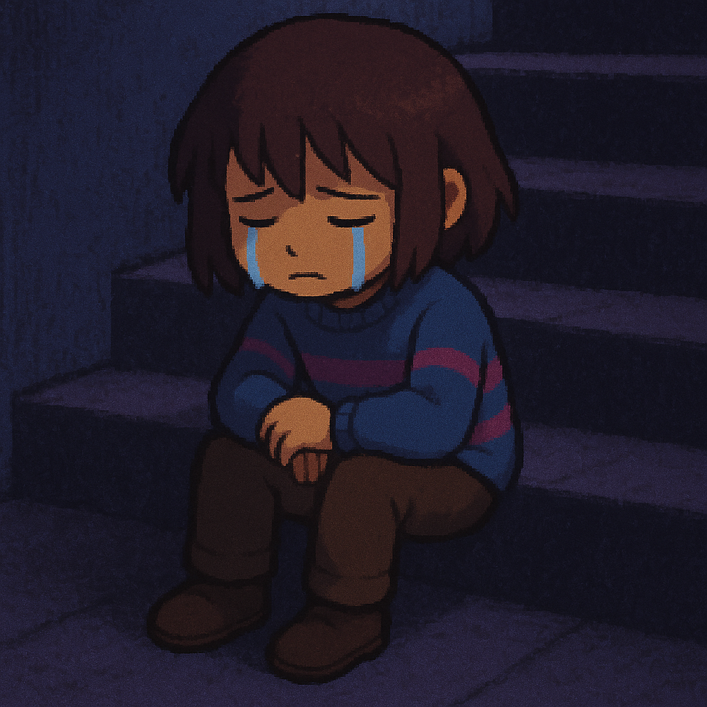 High Quality Depressed Frisk Blank Meme Template