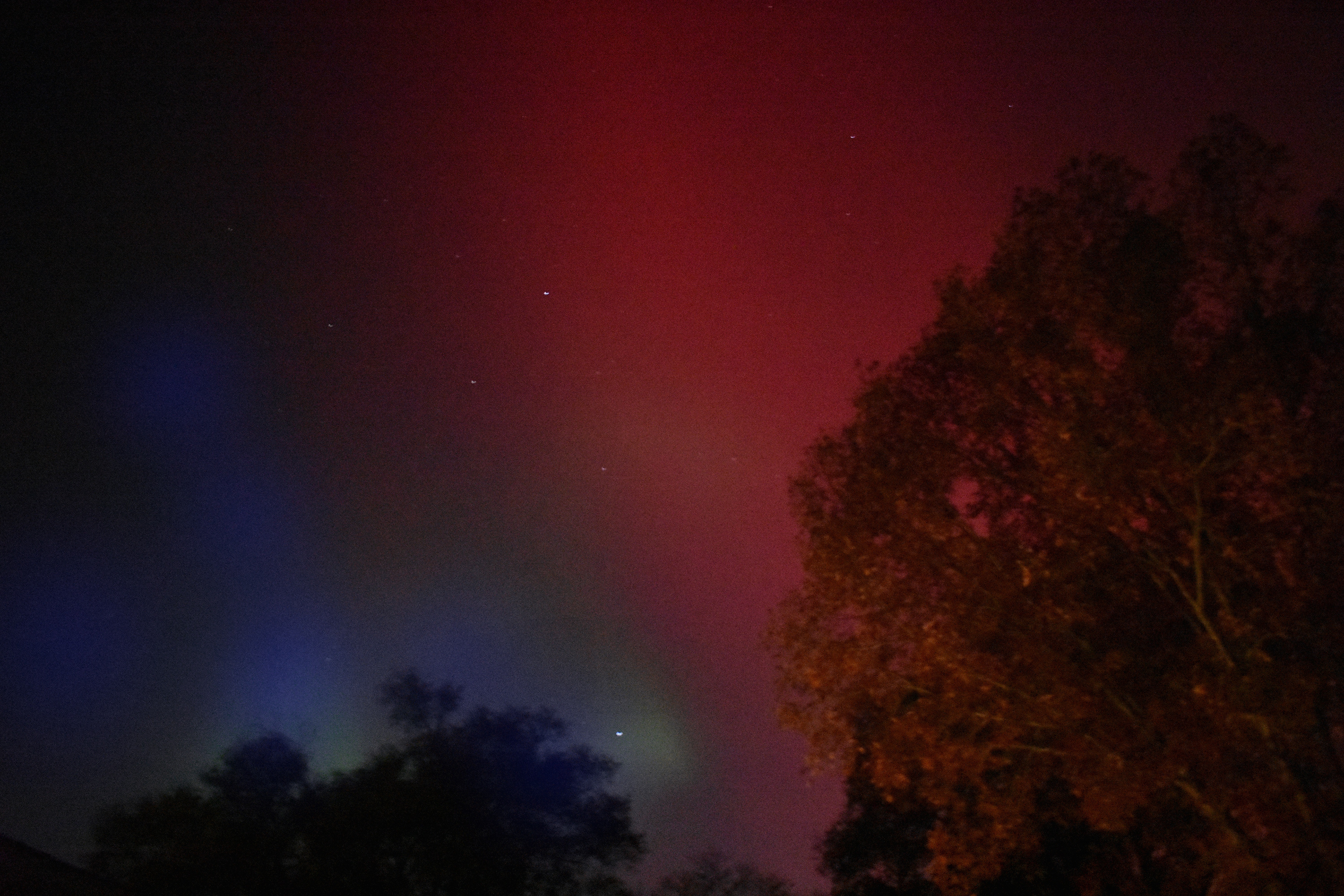 first time I've seen the northern lights. This is from my back yard in Illinois. 11/11/25 - 9:30 pm | image tagged in northern lights,kewlew | made w/ Imgflip meme maker