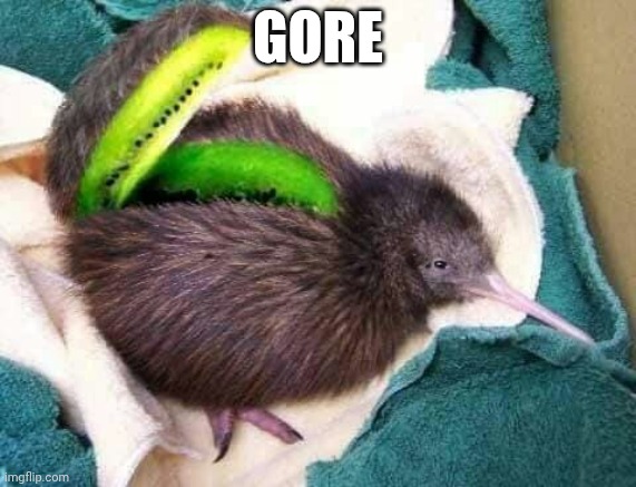Gore | GORE | image tagged in gore,kiwi,memedroid | made w/ Imgflip meme maker