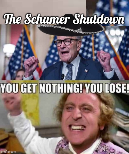 You lose Cuck Scummer | The Schumer Shutdown | image tagged in chuck schumer,shutdown,loser | made w/ Imgflip meme maker