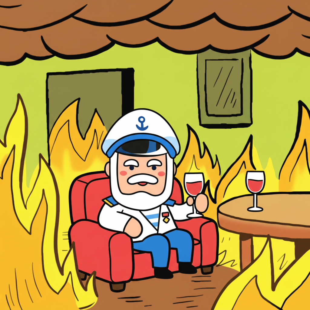 this is fine captain Blank Meme Template
