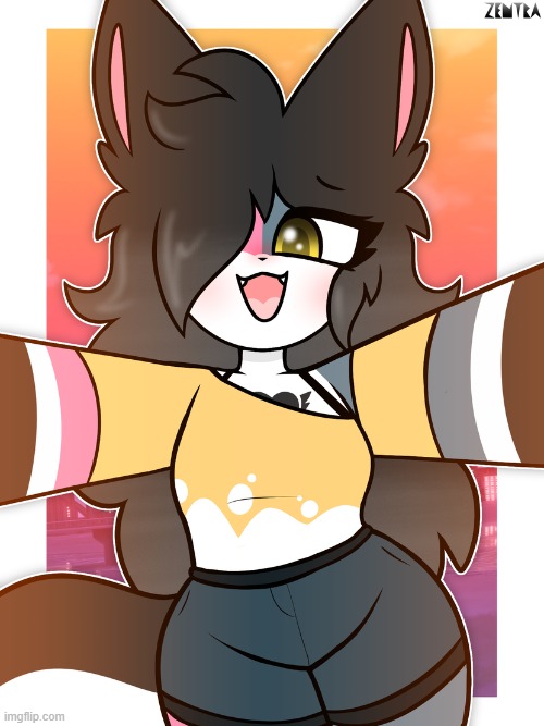 Millie Hug!(art credit: Zentra-art/soulwax) | image tagged in zentra,soulwax,millie,cute,wholesome,cartoon | made w/ Imgflip meme maker