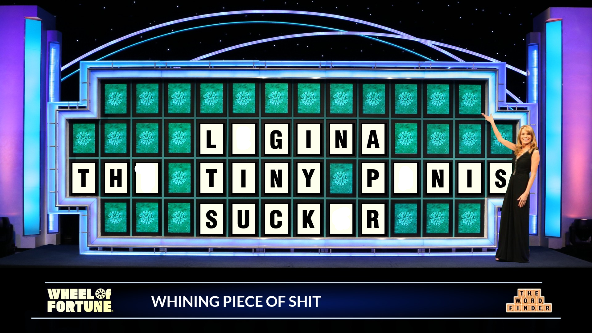 Legina the Tiny Penis Sucker Wheel of Fortune Blank Meme Template