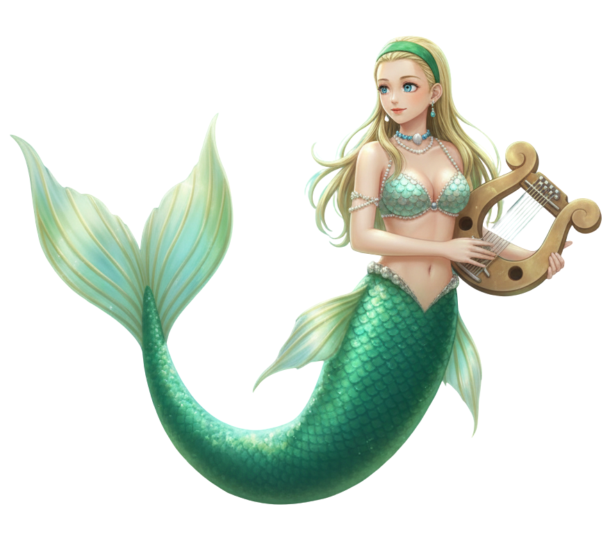 Harp mermaid Blank Meme Template