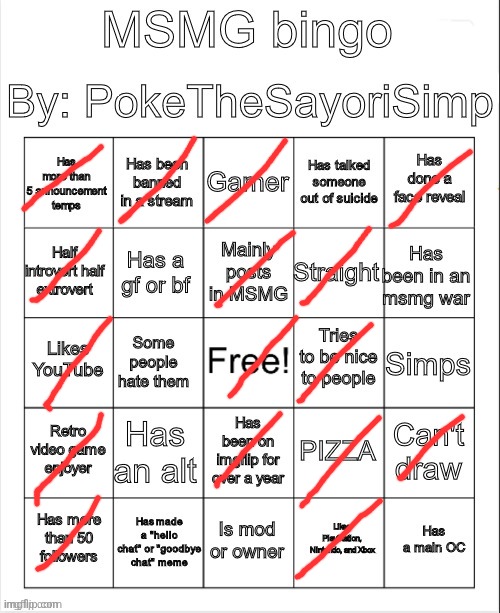 hi chat | image tagged in msmg bingo by poke | made w/ Imgflip meme maker