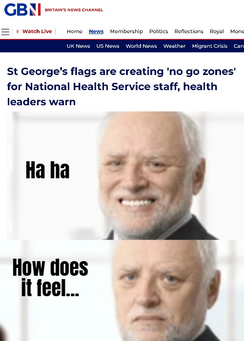 Usually the no-go zones are the other way around | Ha ha; How does it feel... | image tagged in uk,great britain,immigrants,hide the pain harold | made w/ Imgflip meme maker
