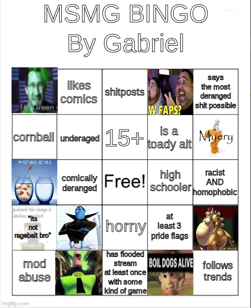 High Quality MSMG Bingo Blank Meme Template