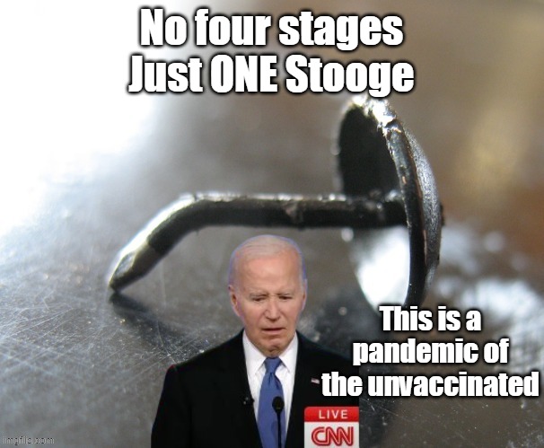 No four stages
Just ONE Stooge This is a pandemic of the unvaccinated | made w/ Imgflip meme maker